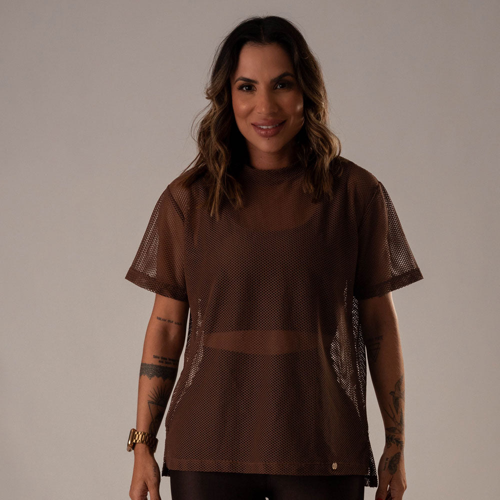 Camisa Over Pri Coffee